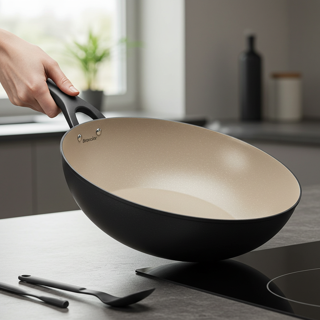 Wok Bravolar com Revestimento Cerâmico – Alta Performance e Elegância Oriental