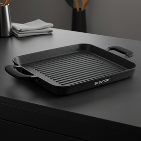 Chapa Grill Retangular Bravolar – Grelhados Perfeitos com Estilo e Segurança