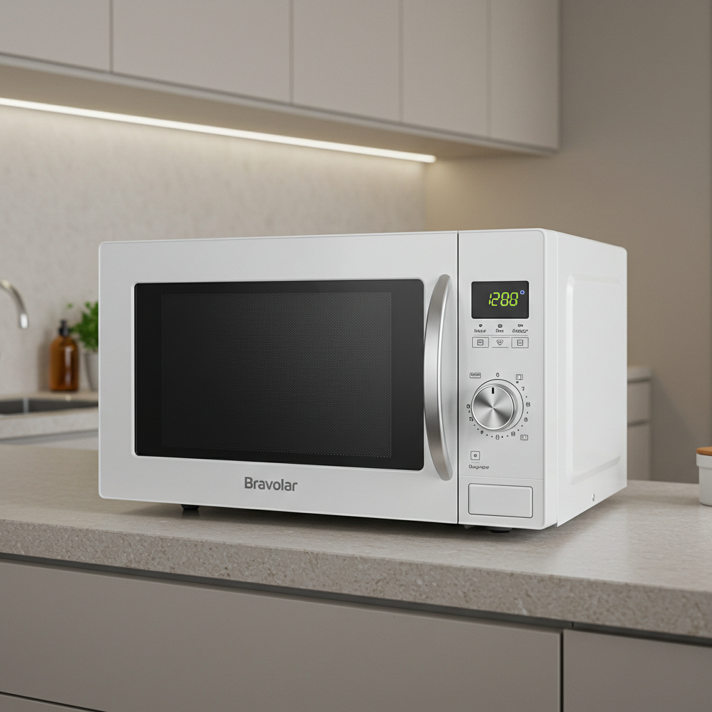 Micro-ondas Bravolar 20L Branco – Design Clean e Eficiência no Dia a Dia - Bivolt
