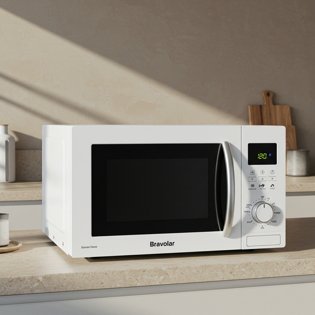 Micro-ondas Bravolar 20L Branco – Design Clean e Eficiência no Dia a Dia - Bivolt