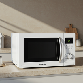 Micro-ondas Bravolar 20L Branco – Design Clean e Eficiência no Dia a Dia - Bivolt